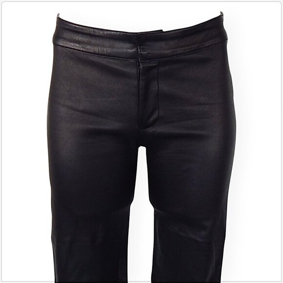 Graham & Spencer Black 100% Leather Lambskin Pants Stretch Skinny Buttery Soft 4 - Picture 4 of 7
